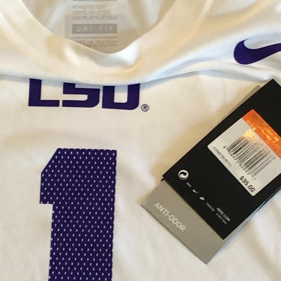 NWT Nike Dri-Fit LSU TIGERS FOOTBALL T-Shirt sz L - Picture 3 of 4